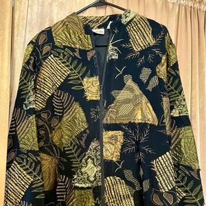 - Chico’s Vintage Jacket Size 2 Silk Zip up